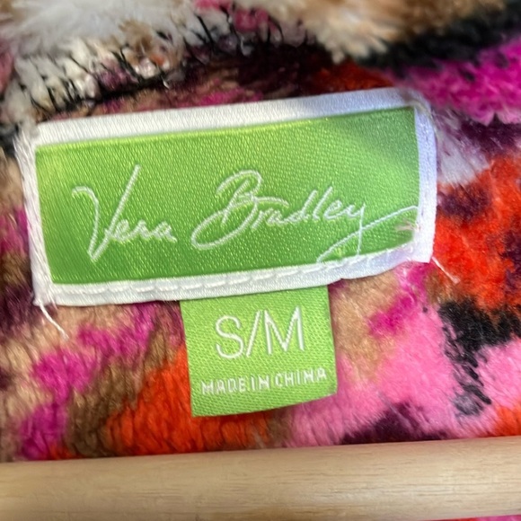 Vera Bradley Vibrant Floral Hooded Fleece Robe with Belt S/M - Picture 4 of 5